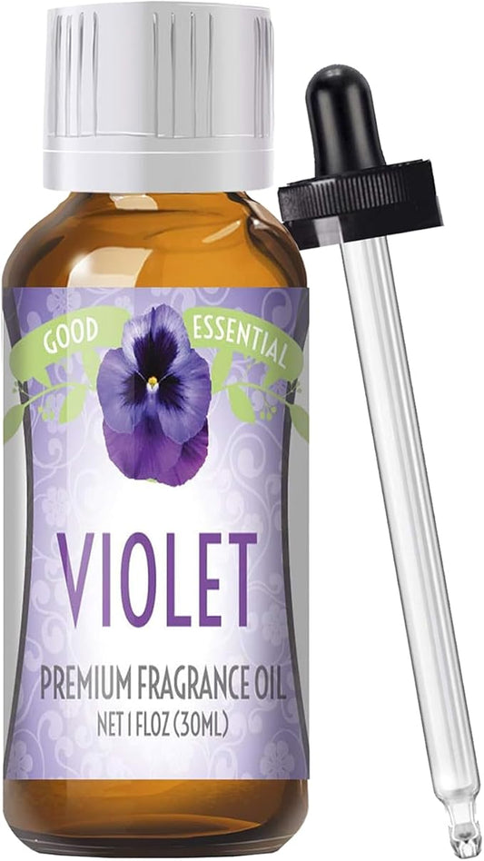 Good Essential Professional Violet Fragrance Oil (30ml/1 fl oz) for Diffusers, Candles, Soaps, Lotions, Perfume - Scented Oil for Candle Making