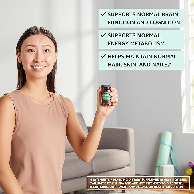 Amazon Elements Vegan Biotin 5000 mcg - Hair, Skin, Nails, 130 Capsules (4 Month Supply) (Packaging May Vary) (Pack of 2)