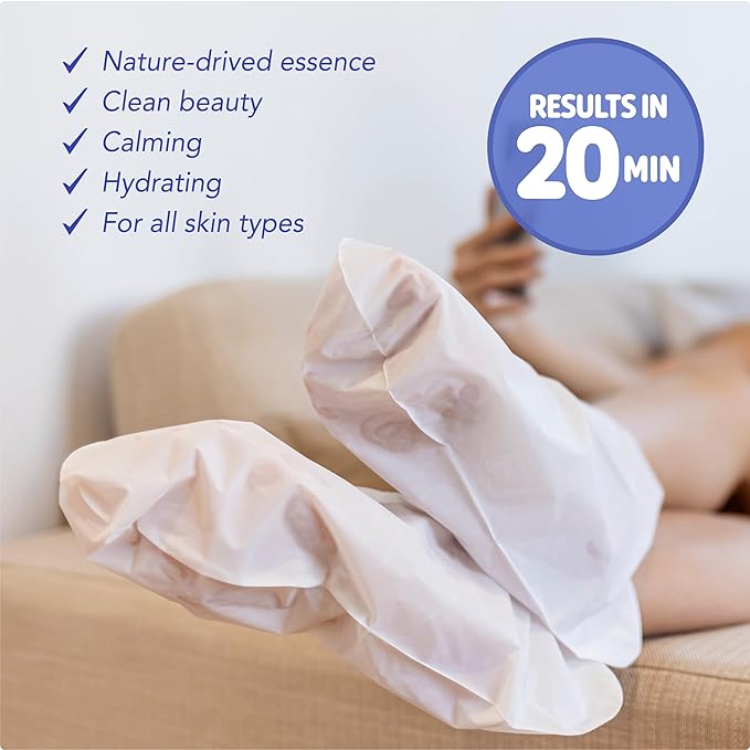 ONSOI 12PK Foot Masks for Soft, Smooth, Moisturizing Foot Mask for Dry Cracked Feet, Baby Feet - Coconut & Shea Butter (12PK Coconut)