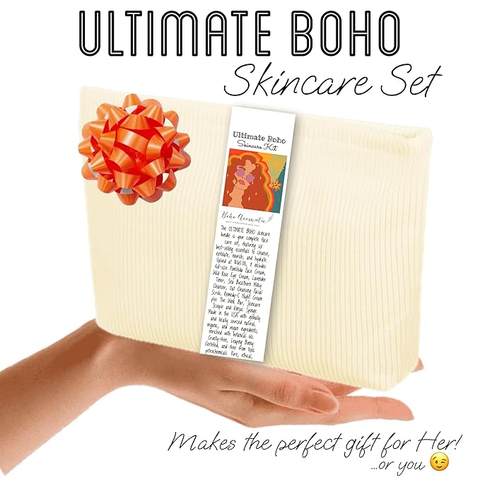 Natural Skincare Gift Set for Women β Hydrating Face Cleanser, Moisturizer & Eye Cream β Clean Beauty Facial Kit with Botanical Ingredients β Perfect Self Care or Birthday Gift by Boho Aromatic