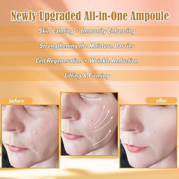 Repair Ampoule,Korean Hyaluronic Acid Serum for Skin Regeneration Serum Anti-Wrinkle and Anti-Aging Face Ampoule for Elasticity Care Helps create hydrated and smooth skin