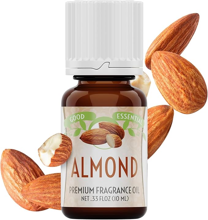 Good Essential – Professional Almond Fragrance Oil 10 ml for Diffuser, Candles, Soaps, Perfume, Aromatherapy 0.33 fl oz