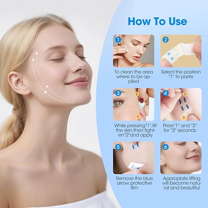 Face Lift Tape, 152PCS Face Tape Lifting Invisible for Face,Neck,Jowls,Eyes Sagging Skin, Wrinkles and Double Chin, Neck Tape Facelift Tape Skin Tape for Facial Lifter Tape for Makeup