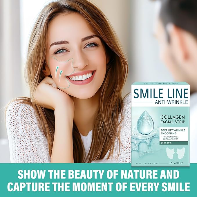 Smile Line Patches, 16pcs Anti-Wrinkle Facial Tapes, Smooth Fine Lines & Wrinkles, Gentle Face Lifting Stickers, Laugh Line Masks for a Youthful Smile