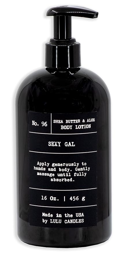 Lulu Candles | Sexy Gal - Sandalwood Rose | Moisturizing Body Lotion with Soothing Shea Butter & Aloe | Gentle Lotion Nourishes Dry Skin With Moisture | No Paraben | Dye Free | Non-Greasy | 16 fl. oz.
