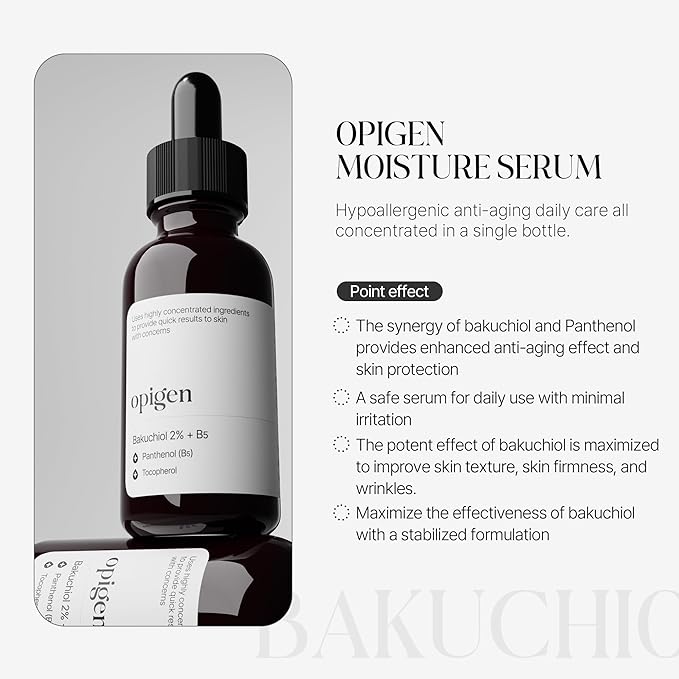 Bakuchiol 2% + B5 Serum with Panthenol and Tocopherol, Pore Minimizer For Face, Anti-Aging and Skin Smoothing 1oz Korean Skin Care