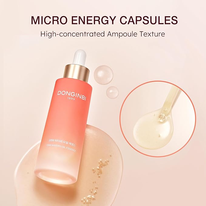 Donginbi Red Ginseng 1899 Watery Oil Essence - Mother's Day Gifts, Fast Absorbance Facial Essence for Skin Glow with Red Ginseng Oil, 1.01 floz / 30ml