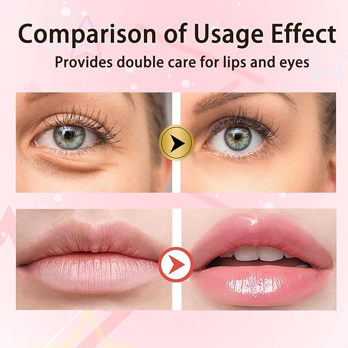 30 Pairs Lip Masks & Eye Masks, 24K Gold Gel Under Eye Patches for Puffy Eyes, Collagen Crystal Lip Mask Moisturizing Nourishing Collagen Lip & Eye Mask Set for Women Men