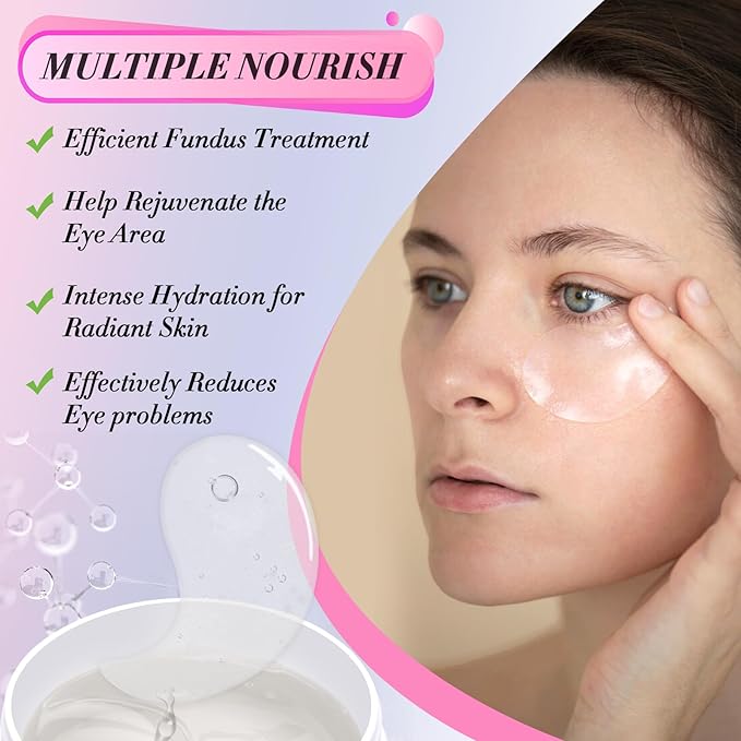 Under Eye Mask, 60 PCS Under Eye Patches for Dark Circles,Gel Pads Puffiness & Dark Circles Treatment,Reduces Wrinkles & Fine Lines,Improves & Firms Eyelids Skin (Snail Hydroge)