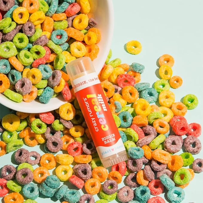 Crazy Rumors Biggie Cereal Milk Flavored All Natural, Plant Based Lip Balm to Moisturize and Nourish your Lips - Cereal Milk Biggie Tube 0.6 oz (4x Larger than standard 0.15 oz lip balm)
