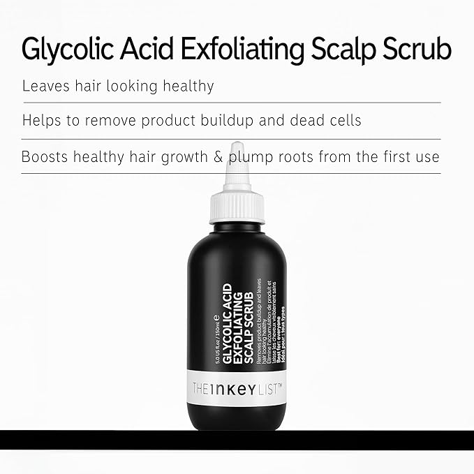 The INKEY List Glycolic Acid Exfoliating Scalp Scrub, Scalp Exfoliant Helps Remove Product Build Up and Boost Healthy Hair Growth for Healthy-Looking Hair, 5.07 fl oz