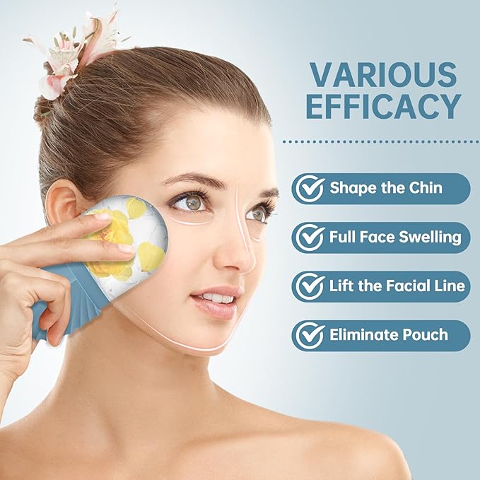 Ice Face Roller, Ice Cube Roller for Face,Facial Beauty Ice Roller Skin Care Tools,De-Puff Eye Bags, Reduce Migraine Pain(Blue)