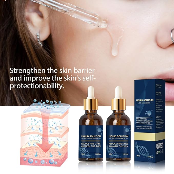 2 Pcs Anti-Wrinkle Serum,Face Moisturizing Serum,Reduces Wrinkles, Firms Skin, Deeply,Moisturizes and Nourishes Skin,1.01 FL OZ Each(2 pcs)