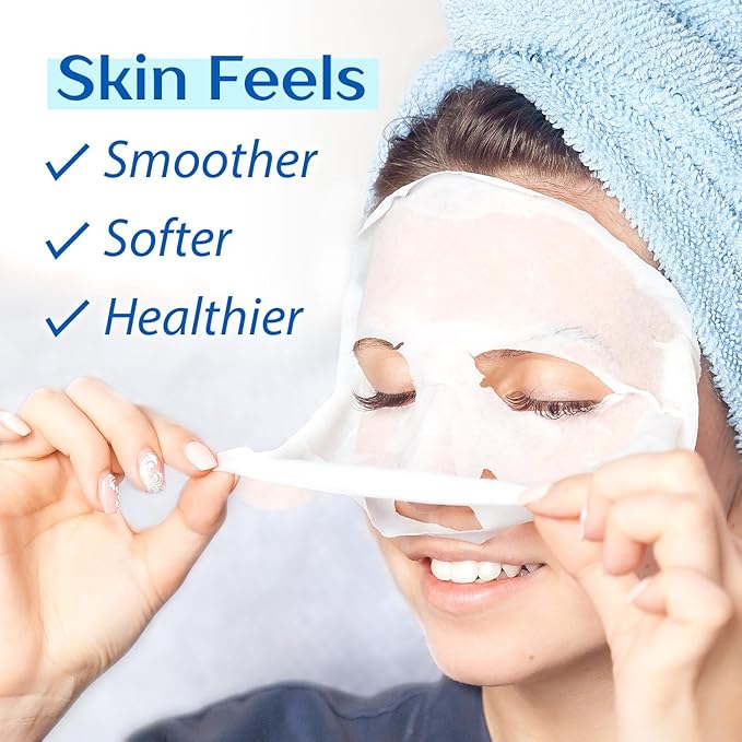 Ebanel 20 Pack Collagen Peptide Hydrating Face Masks, Instant Brightening Firming Anti Aging Face Sheet Masks, Moisturizing Spa Facial Mask Skincare with Hyaluronic Acid, Vitamin C, Chamomile, Aloe