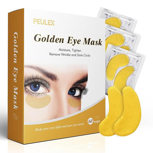 Beauty Golden Under Eye Patches (60 Pairs) - Under Eye Mask for Face Collagen Skin Care Products, Treatment for Dark Circles, Puffy Eyes, Refreshing, Revitalizing, Travel, Wrinkles