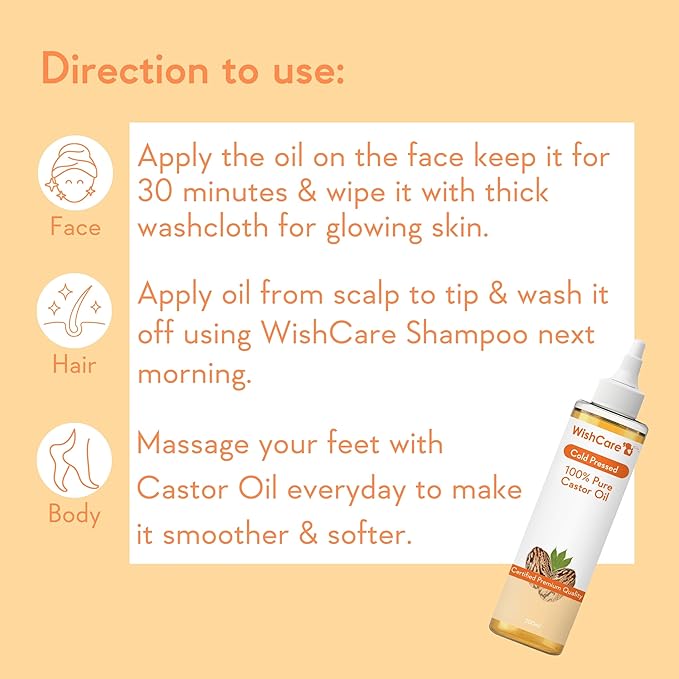 Premium Cold Pressed Castor Oil For Hair & Skin (200Ml)