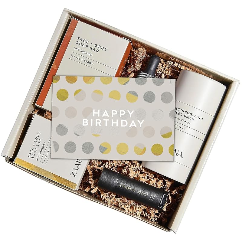 Men's Birthday Care Package with Birthday Card - Luxury Skincare Gift Set for Men - Men's Body Self Care Kit, Spa Basket Relaxing Birthday Gift, Men's Skin Care Routine Kit - by ZAAINA