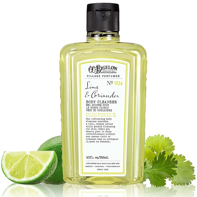 C.O. Bigelow Apothecary Duo, Lime Coriander Body Care Gift Box with Body Soap & Lotion, Gift Set of Two - Moisturizing Lotion & Liquid Body Wash for Dry Skin - 10fl oz Each