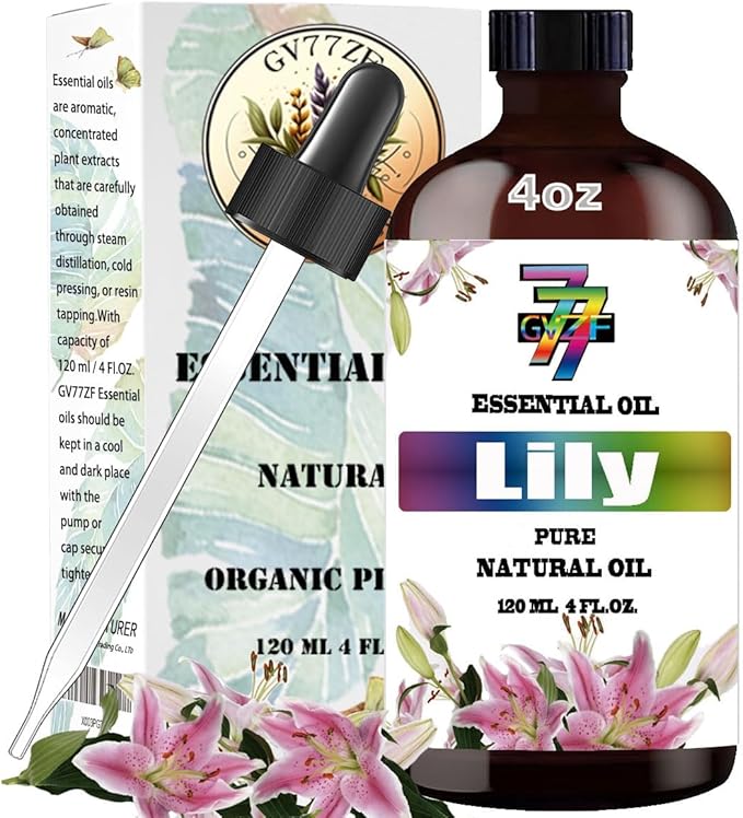 Lily Essential Oil (4 oz) ā 100% Pure Fragrance Oil for Diffusers, Humidifiers, Aromatherapy, Relaxation, Bath, Massage, Candles, Soap Making, DIY, Home Cleaning, Gifts ā Gentle Floral Fragrance