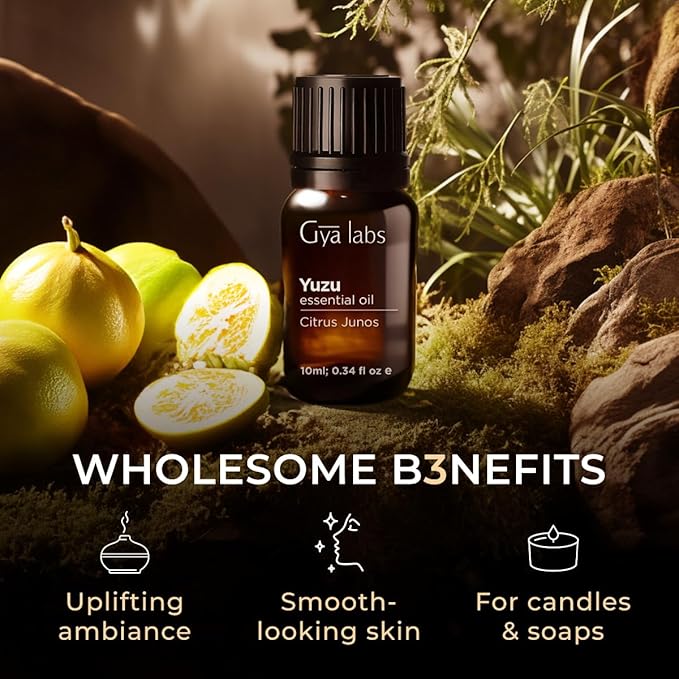 Gya Labs Yuzu Essential Oil for Diffuser - 0.34 Fl Oz - 100% Pure Natural Yuzu Oil for Skin, Hair, Aromatherapy, Candles Making & Bath Bombs Perfumes