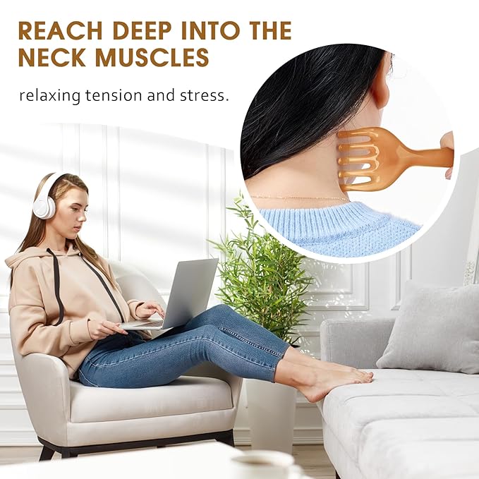 MoyRetty 2 Pack Manual Scalp Massagers, Perfect Scalp Massage Comb for Men & Women Home or Travel Use, Head Spa Gua Sha Tools for Relaxing(Brown)