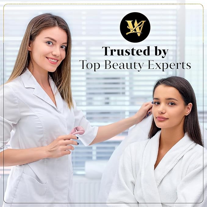 Derma Roller for Skin, Hair & Beard – Women and Men Titanium Microneedling Roller for Face & Scalp, Safe & Easy to Use - Pink