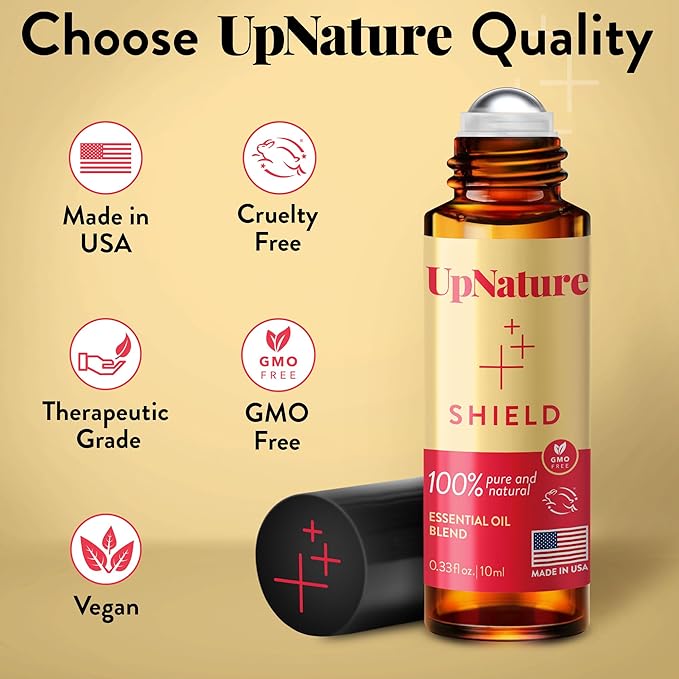 UpNature Shield Essential Oil Roll On - Well Being Blend with Clove Cinnamon Oil