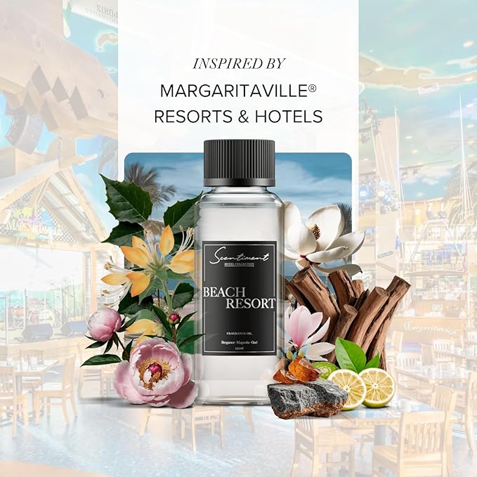 Hotel Collection Beach Resort Diffuser Oil | Aromatherapy Fragrance Inspired by 5-Star Hotels | Luxurious Scent with Notes of Bergamot, Ocean, Peony with Amber & Sandalwood (50 mL)