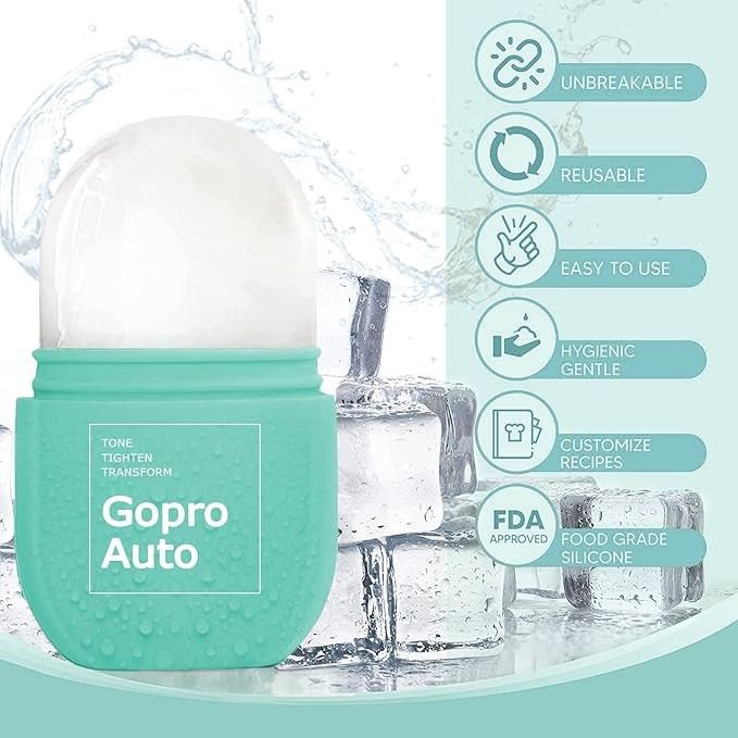 Cube Ice Roller for Face, Ice Facial Roller for Eyes Neck Naturally Tone and Tighten Skin, De-puff Eye Bags, Add a Healthy Glow Cryotherapy Enhance Skin Elasticity (sky blue)