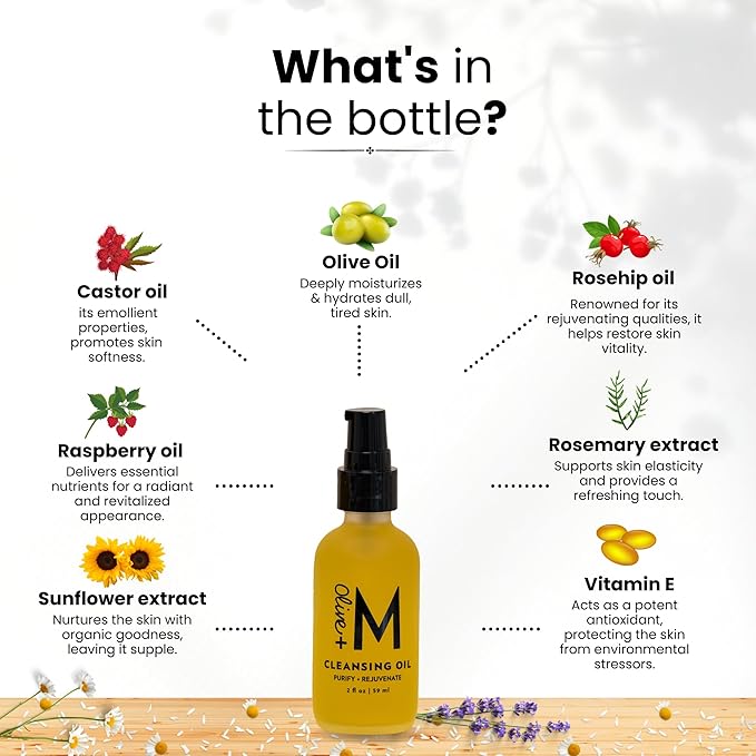 Face Cleansing Oil, Natural All Purify and Rejuvenate Face Cleanser Oil, Made with Organic Ingredients for Daily Face Wash, Skincare Oil for All Skin Types (2 fl. oz. / 59 ml)