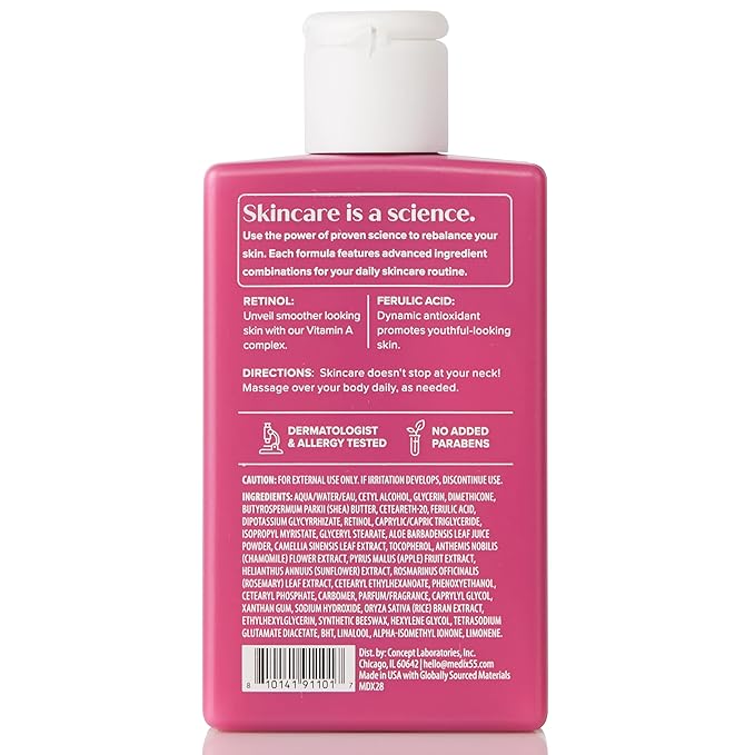 MEDIX 5.5 Retinol Body Lotion Firming Moisturizer | Crepey Skin Care Treatment | Retinol Body Cream | Retinol Cream Targets Look Of Crepe Skin, Wrinkles, & Sagging Skin, 3 Fl Oz Travel Size, 3-Pack