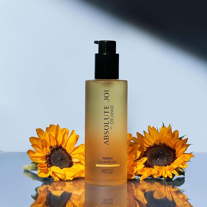 Sunflower & Moringa Fresh Cleanse Oil for Face - Makeup Remover and Double Cleansing Oil for All Skin Types | Unscented 200ml Bottle