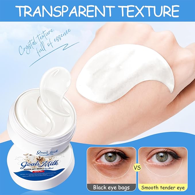 Under Eye Patches for Dark Circles & Puffy Eyes - 60 Pairs Hydrating Eye Mask with Hyaluronic Acid,Hydrolyzed Elastin&Goats Milk - Vegan, Cruelty-Free