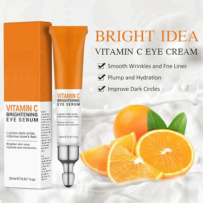 Vitamin C Eye Cream For Dark Circles, Under Eye Bag Cream Anti Aging Firming Creams For Women, Hydrating Eye Moisturizer Cream Reduce Fine Lines