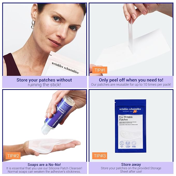 Wrinkles Schminkles Anti-Wrinkle Silicone Patch Bundle – Chest & Under Eye Pads – Reusable Medical Grade Patches for Wrinkles, Fine Lines & Aging Skin – Safe for Sensitive Skin