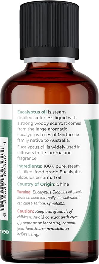 Viva Doria Eucalyptus Essential Oil, 100% Pure, Natural, Essential Globulus Oil, Undiluted, for Aromatherapy | Food Grade, 30 mL (1 Fluid Ounce)
