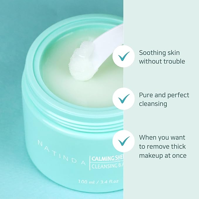 Q.REST NATINDA Centella & Green Tea Extract Skin, Face Makeup Cleansing Balm Melting Balm to Oil Remover Moisturizing Niacinamide