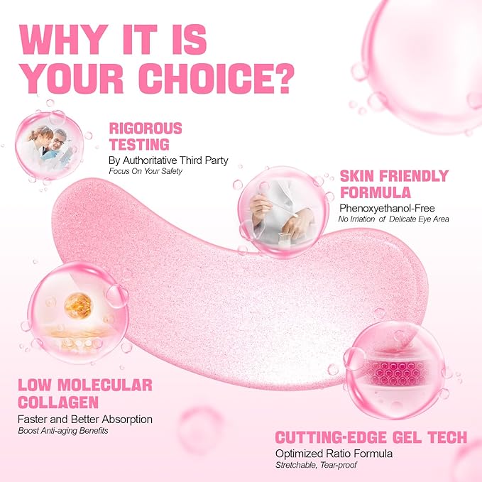 ZealSea Under Eye Patches for Puffy Eyes and Dark Circles (Collagen, 20pairs), Anti-wrinkle Patches, Eye Bags Remover for Women, Eye Masks-Pads-Gels for Spa Party Christmas Gifts, Vegan Cruelty-Free