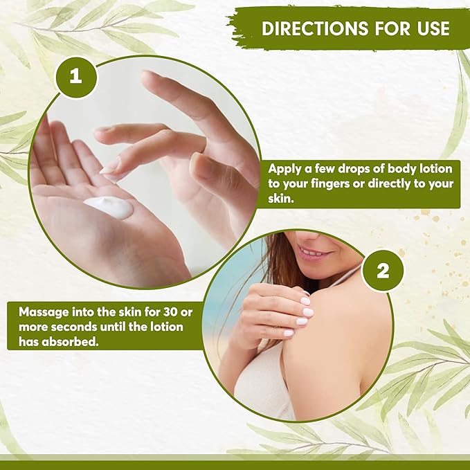 Organic Body Lotion For Crepey Skin Repair For Women, Natural Moisturizer With Lily & Lotus, Vegan and Ayurveda Products 6.76 fl oz (Pack of 2)