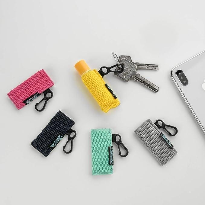 Beautyflier Cute Elastic Lip Balm Holder Keychain, Lipstick Sleeve Lip Gloss Sleeve Holder for Burts Bees Chapstick