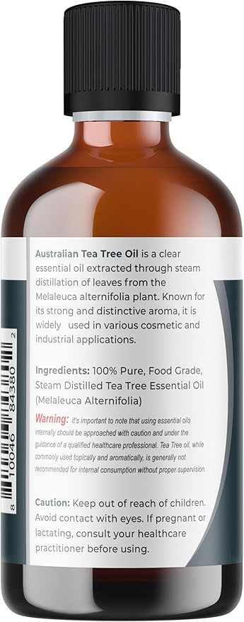 Viva Doria Tea Tree Essential Oil, 100% Pure, Natural, Australian Tea Tree Essential Oil, Undiluted, for Aromatherapy | Food Grade, 118 mL (4 Fluid Ounce)