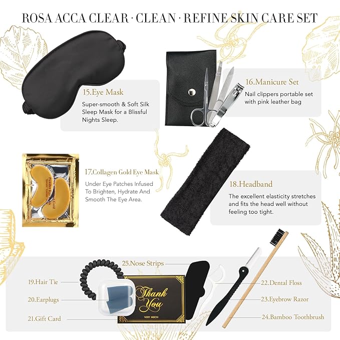 Mother's Day Gift, Skin Care Set, 28pcs Body & Facial Kit Gifts for Women & Men includes Face Cream, Bath Oil, Scented Candle, Hyaluronic Acid Face Serum, Facial Skin Care Set, Birthday, Christmas,Dad