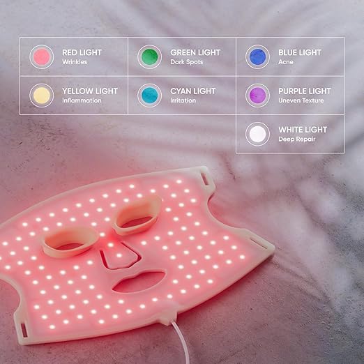 Nanoleaf LED Light Therapy Face Mask - Red Light Therapy, Blue Light Therapy Mask, Infrared, Portable Skincare Tool, Reduce Wrinkles Mask, Reduce Acne Device, Other Skin Concerns