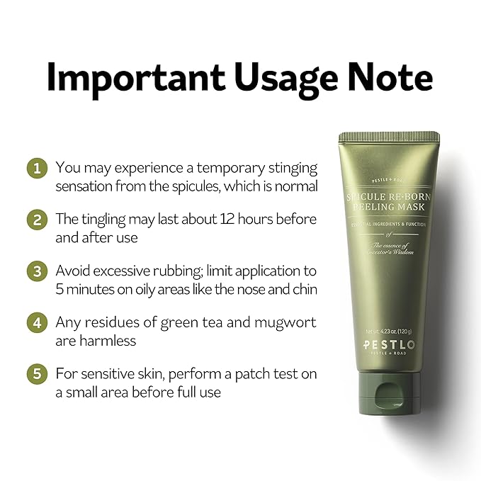 PESTLO Spicule Re-Born Exfoliating Peeling Mask 4.23 oz./120ml - Gentle Exfoliation, Nourishing, Hydrating, Sebum Control, Soothing, Radiant Skin, Pore Tightening, All Skin Types