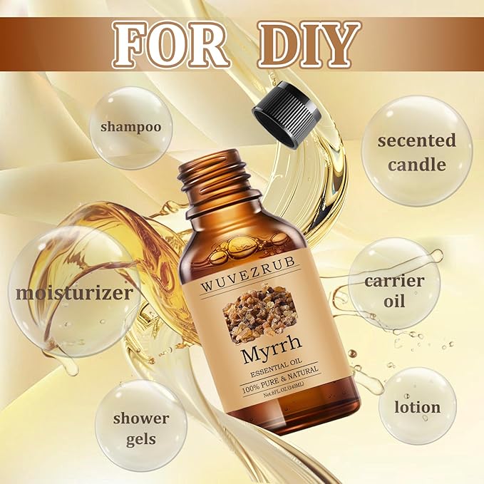 Myrrh Essential Oils 240ML, Pure Myrrh Essential Oil for Aromatherapy Diffuser - 8 Fl Oz