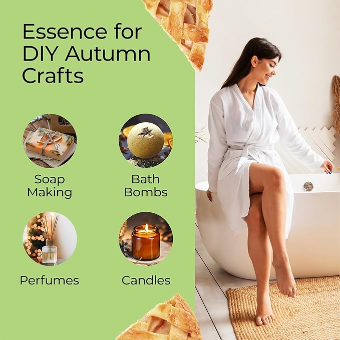 Good Essential Professional Apple Pie Fragrance Oil (30 ml / 1 fl oz) - Fragrance Oil for Diffusers, Candles, Soaps, Lotions, Perfume, Candle & Soap Making