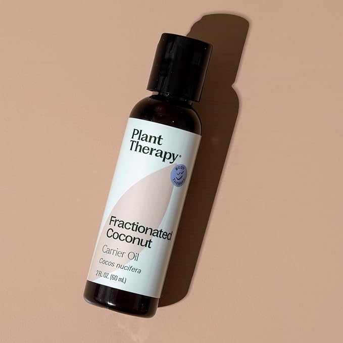 Plant Therapy Fractionated Coconut Oil for Skin, Hair, Body, Diluted Essential Oils, 100% Pure, Natural Moisturizer, Massage & Aromatherapy Liquid Carrier Oil 2 oz