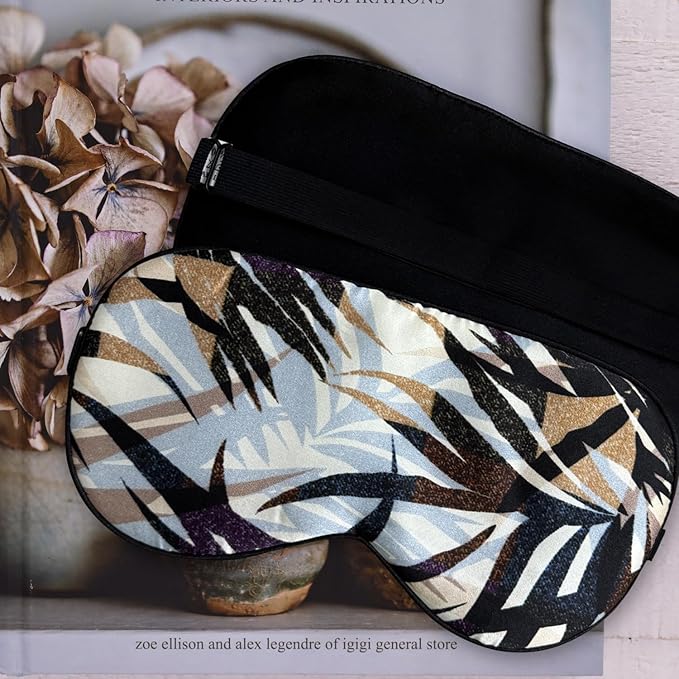 Maxfeel Feel 100% Pure Silk Eye Mask Sleep Eye Mask Eye Cover Eyeshade Sleeping Eye Mask Floral Colors (#35)