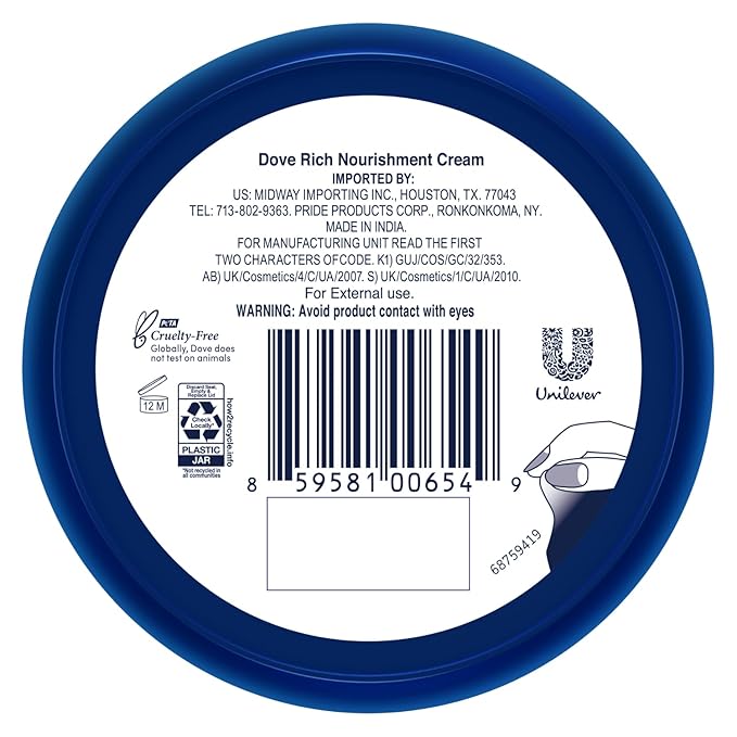 Dove Body Love Rich Nourishment Cream, Face, Hand & Body Lotion for Extremely Dry Skin, Fast-Absorbing 72-Hour Moisturizing Cream with Ceramide Serum, Travel Size, 2.53 Oz (Pack of 6)