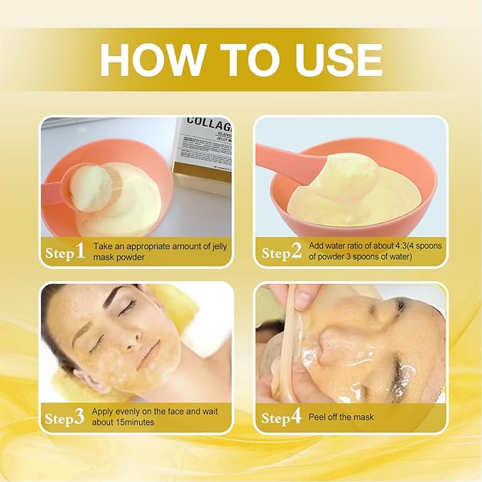 Jelly Mask for Facials Professional, Hydrating & Moisturizing Peel-Off Natural Gel Face Mask SkinCare, Professional Spa Use Jelly Face Masks, Deep Hydration & Glow 23 Fl Oz (Collagen)